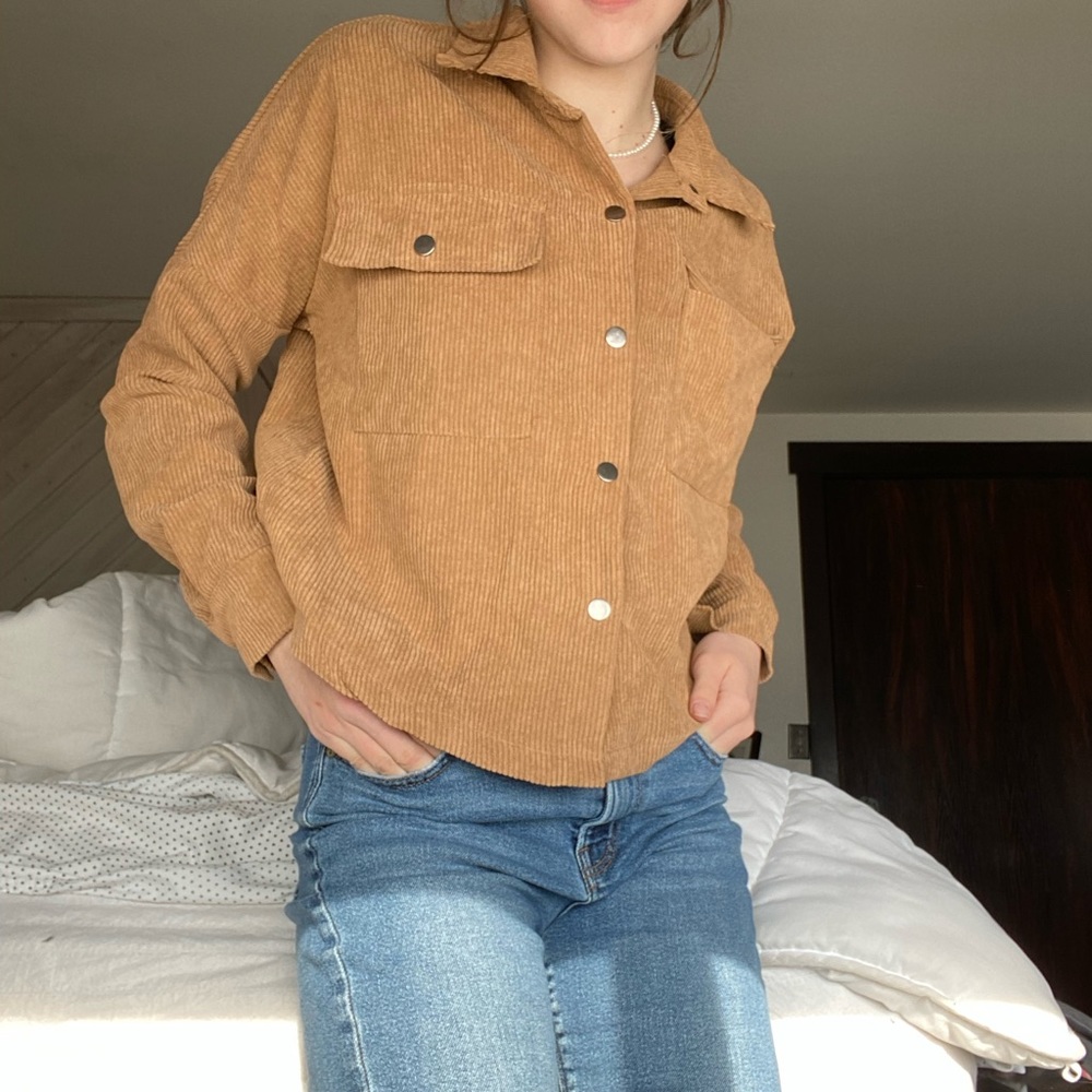 Brown corduroy button up